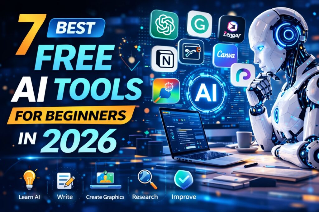 7 best free AI tools for beginners in 2026 including writing, design and productivity tools